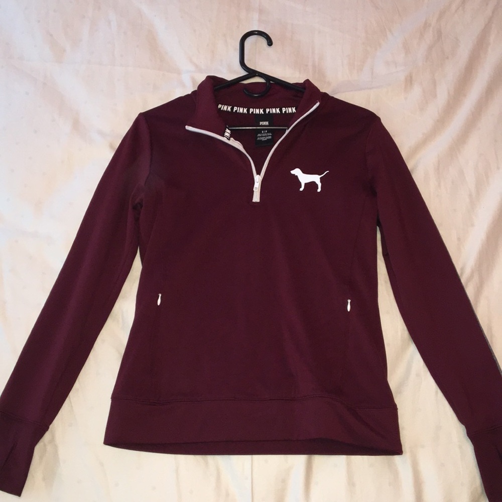 PINK maroon half zip jacket
